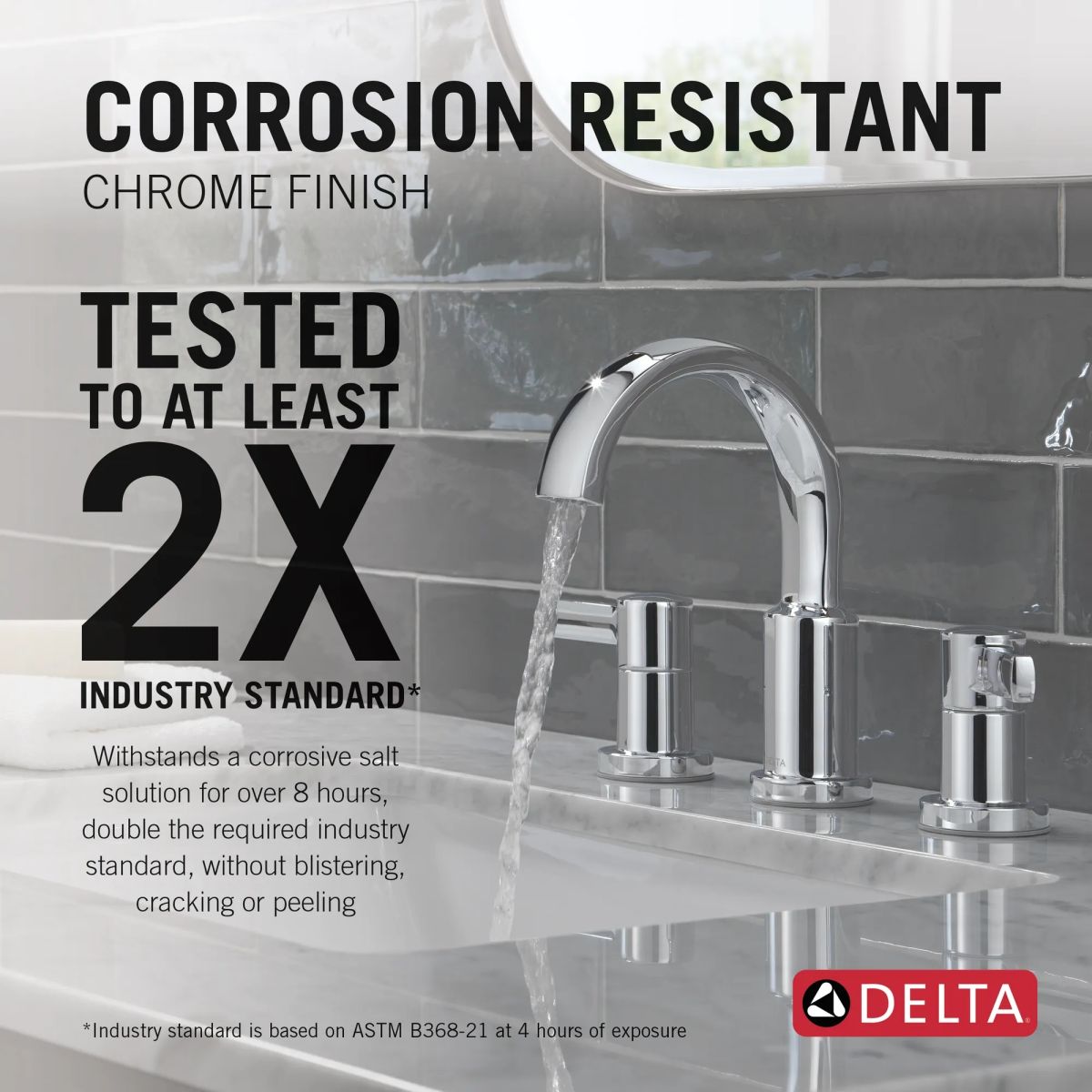 DELTA Albion  Two Handle Widespread Bathroom Faucet — Chrome