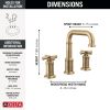 DELTA Broderick Two Handle Widespread Bathroom Faucet — Lumicoat® Champagne Bronze