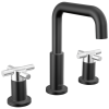 DELTA Nicoli Two Handle Widespread Bathroom Faucet — Matte Black / Chrome