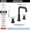 DELTA Nicoli Two Handle Widespread Bathroom Faucet — Matte Black / Chrome