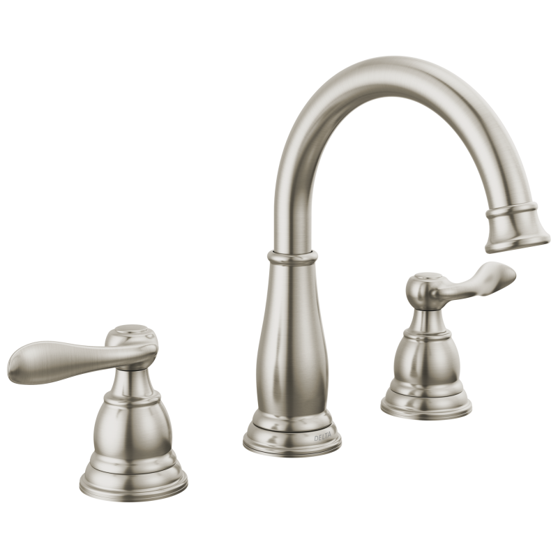 DELTA Windemere Two Handle Widespread Bathroom Faucet — Brushed Nickel