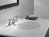 DELTA Cassidy Two Handle Widespread Bathroom Faucet - Low Arc Spout - Less Handles — Chrome