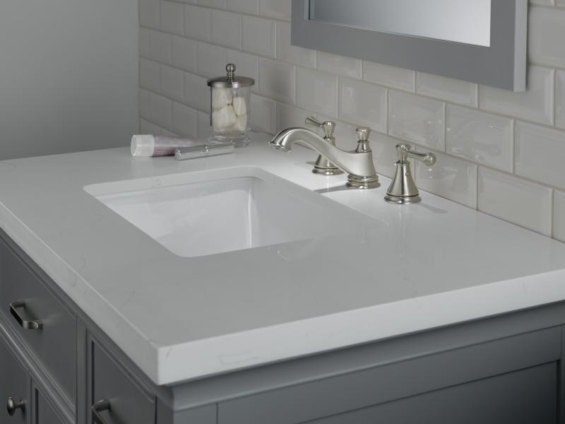 DELTA Cassidy Metal Lever Handle Set - Deck Mount Bathroom & Bidet — Stainless