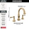 DELTA Cassidy Two Handle Widespread Pull Down Bathroom Faucet — Champagne Bronze