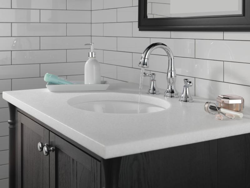 DELTA Cassidy Two Handle Widespread Pull-Down Bathroom Faucet — Chrome
