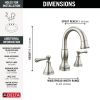 DELTA Cassidy Two Handle Widespread Pull Down Bathroom Faucet — Stainless