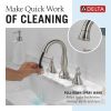 DELTA Cassidy Two Handle Widespread Pull Down Bathroom Faucet — Stainless