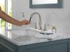 DELTA Cassidy Two Handle Widespread Pull Down Bathroom Faucet — Stainless