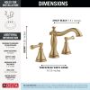 DELTA Cassidy Two Handle Widespread Bathroom Faucet — Champagne Bronze