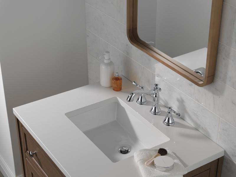 DELTA Cassidy Two Handle Widespread Bathroom Faucet — Chrome