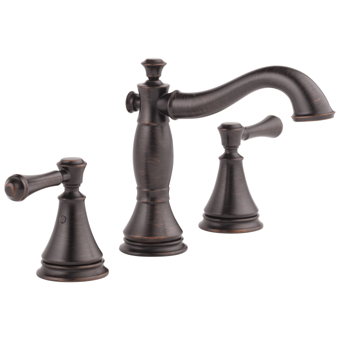 DELTA Cassidy Two Handle Widespread Bathroom Faucet — Venetian Bronze