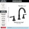 DELTA Roe Two Handle Widespread Bathroom Faucet — Matte Black
