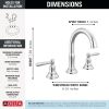 DELTA Roe Two Handle Widespread Bathroom Faucet — Chrome