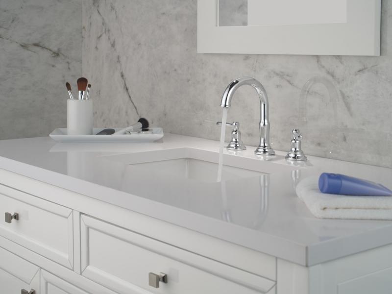 DELTA Roe Two Handle Widespread Bathroom Faucet — Chrome