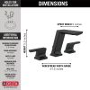 DELTA Pivotal Two Handle Widespread Bathroom Faucet — Matte Black