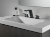 DELTA Pivotal Two Handle Widespread Bathroom Faucet — Matte Black