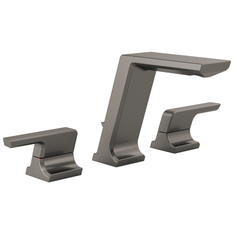 DELTA Pivotal Two Handle Widespread Bathroom Faucet — Lumicoat® Black Stainless