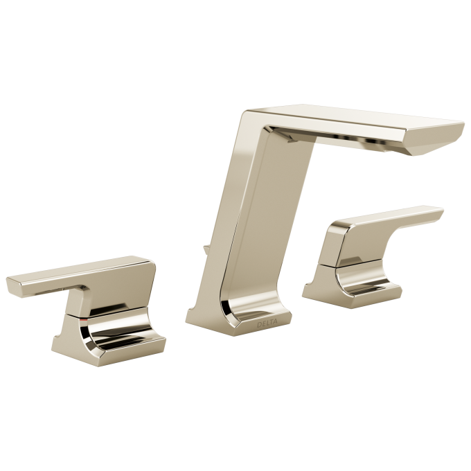 DELTA Pivotal Two Handle Widespread Bathroom Faucet — Lumicoat® Polished Nickel