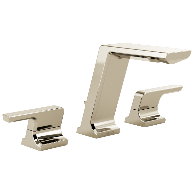 DELTA Pivotal Two Handle Widespread Bathroom Faucet — Lumicoat® Polished Nickel