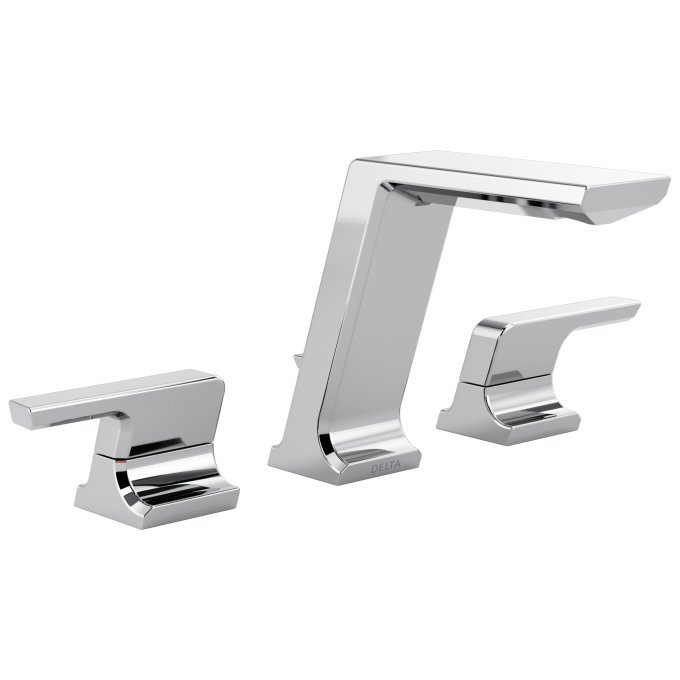 DELTA Pivotal Two Handle Widespread Bathroom Faucet — Lumicoat® Chrome