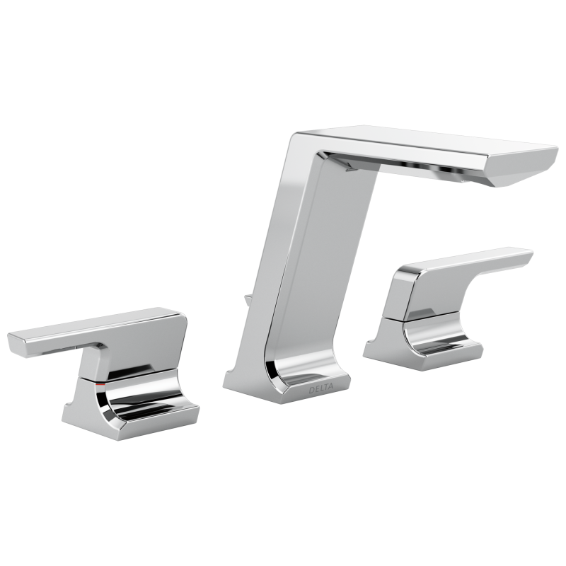 DELTA Pivotal Two Handle Widespread Bathroom Faucet — Lumicoat® Chrome