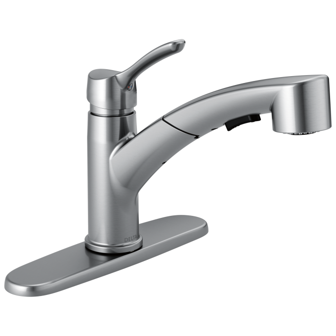 DELTA Collins Single Handle Pull-Out Kitchen Faucet — Arctic Stainless