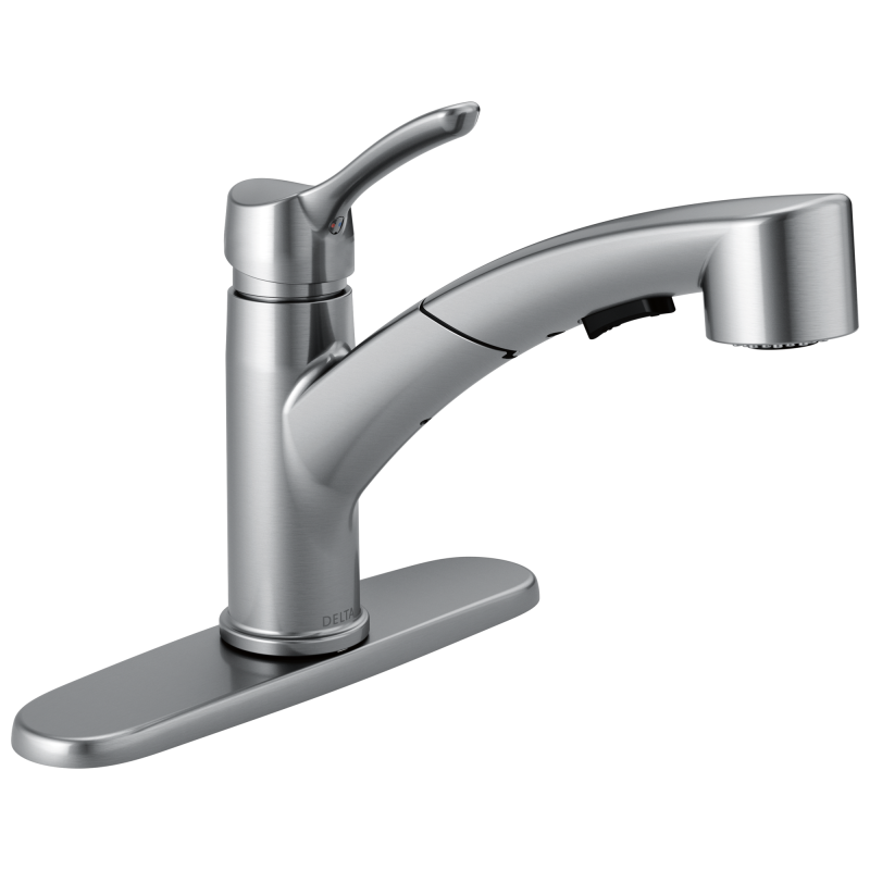 DELTA Collins Single Handle Pull-Out Kitchen Faucet — Arctic Stainless