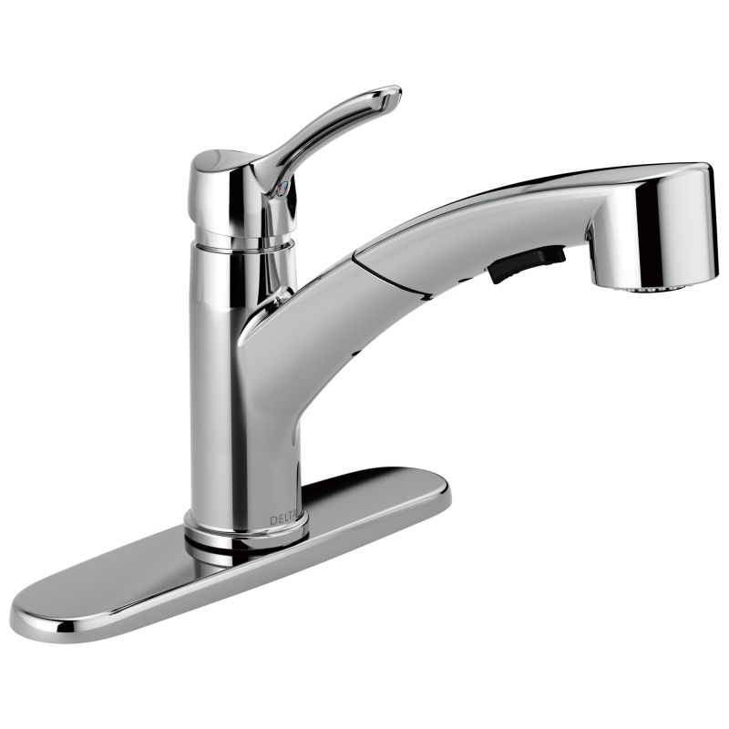 DELTA Collins Single Handle Tract-Pack Pull-Out Kitchen Faucet — Chrome