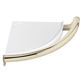 DELTA BathSafety Contemporary Corner Shelf with Assist Bar — Polished Nickel