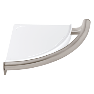 DELTA BathSafety Contemporary Corner Shelf with Assist Bar — Stainless