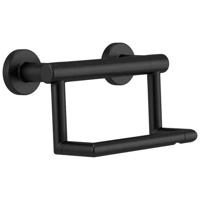 DELTA BathSafety DELTA Contemporary Tissue Holder with Assist Bar — Matte Black