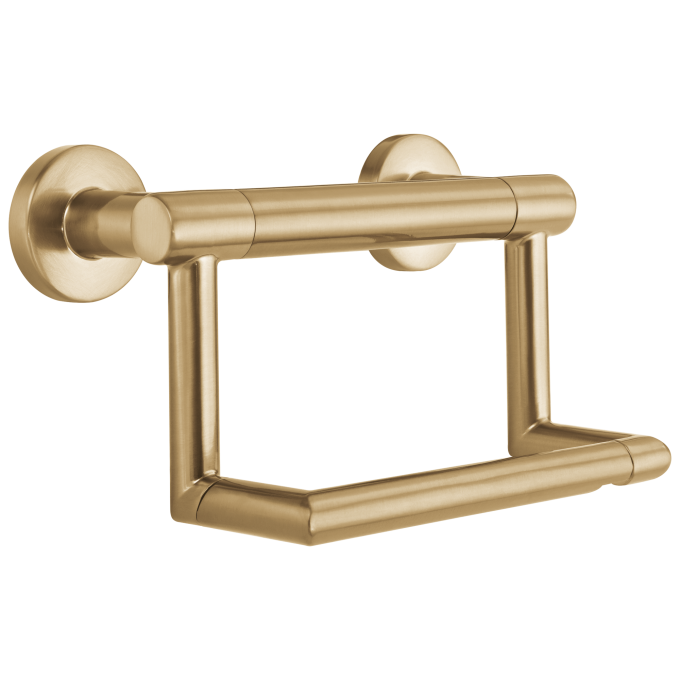 DELTA BathSafety Contemporary Tissue Holder with Assist Bar — Champagne Bronze