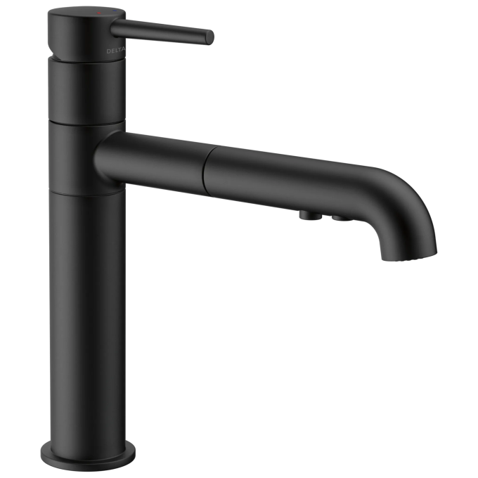 DELTA Trinsic Single Handle Pull-Out Kitchen Faucet — Matte Black