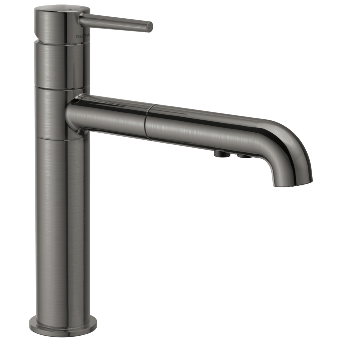DELTA Trinsic Single Handle Pull-Out Kitchen Faucet — Black Stainless