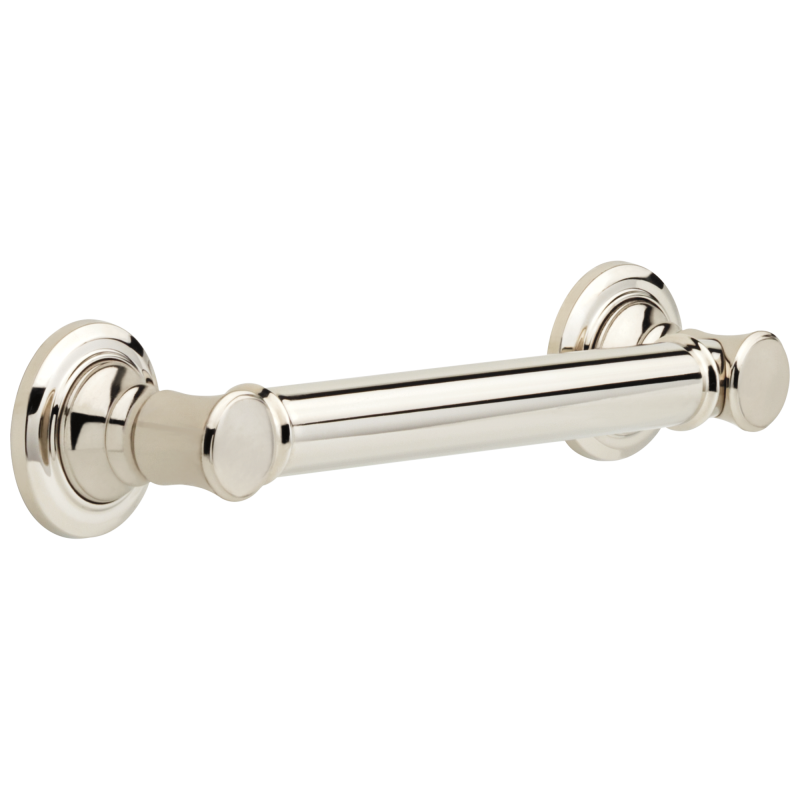 DELTA BathSafety 12" Traditional Decorative ADA Grab Bar — Polished Nickel