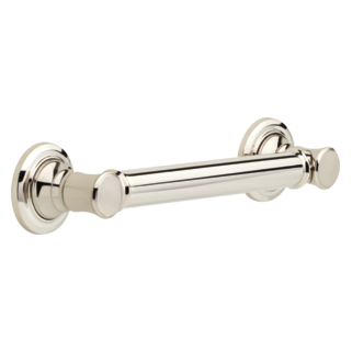 DELTA BathSafety 12" Traditional Decorative ADA Grab Bar — Polished Nickel