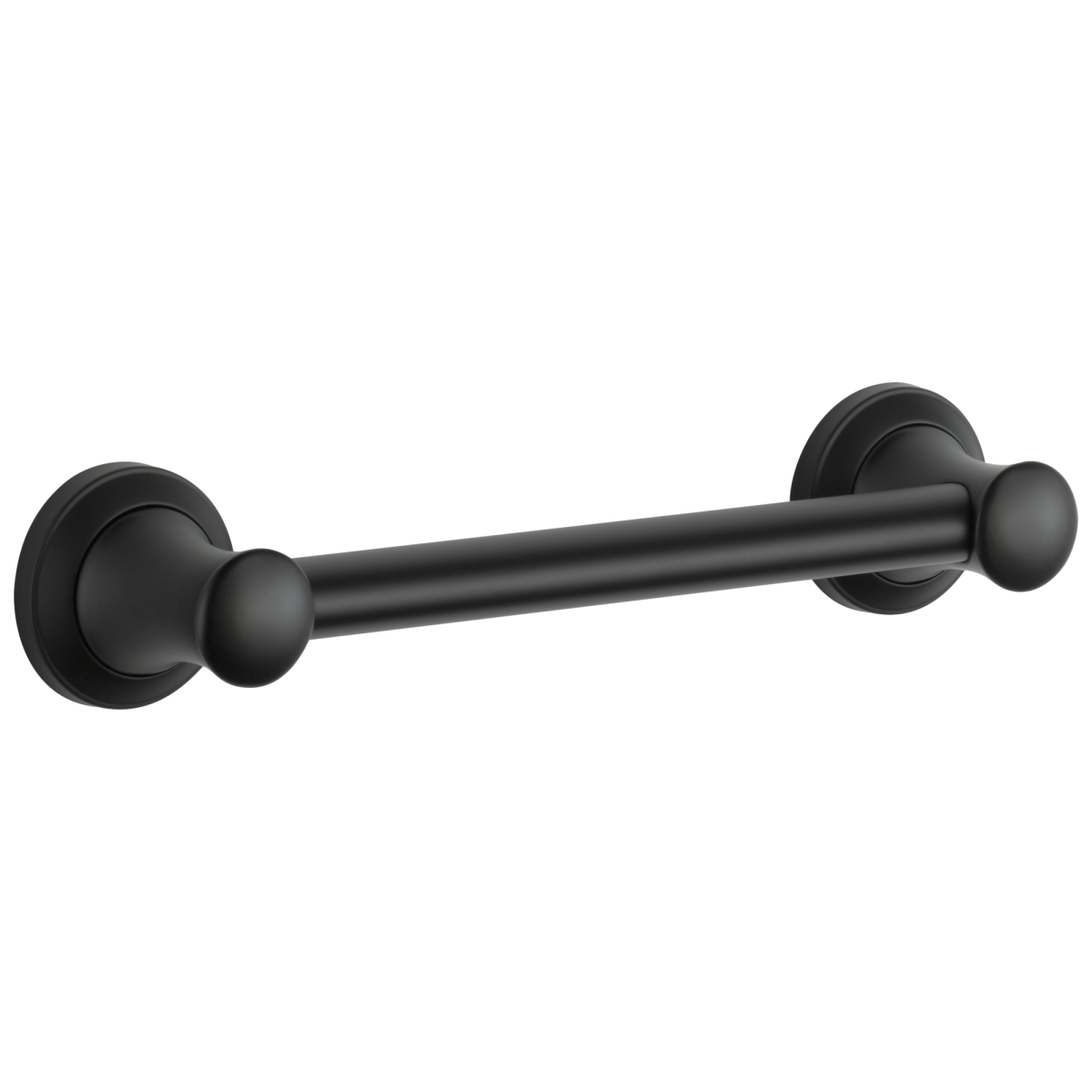 DELTA BathSafety 12" Transitional Decorative Grab Bar — Matte Black