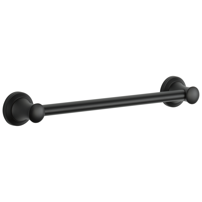 DELTA BathSafety 18" Transitional Decorative Grab Bar — Matte Black