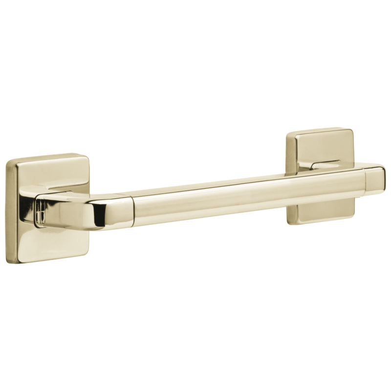 DELTA BathSafety 12" Angular Modern Decorative ADA Grab Bar — Polished Nickel