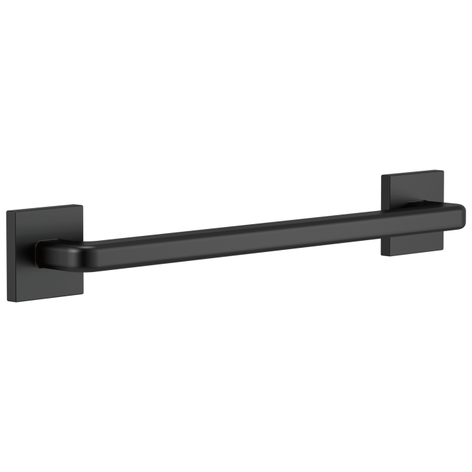 DELTA BathSafety Angular Modern Decorative ADA Grab Bar - 18" — Matte Black