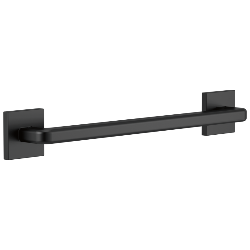 DELTA BathSafety Angular Modern Decorative ADA Grab Bar - 18" — Matte Black