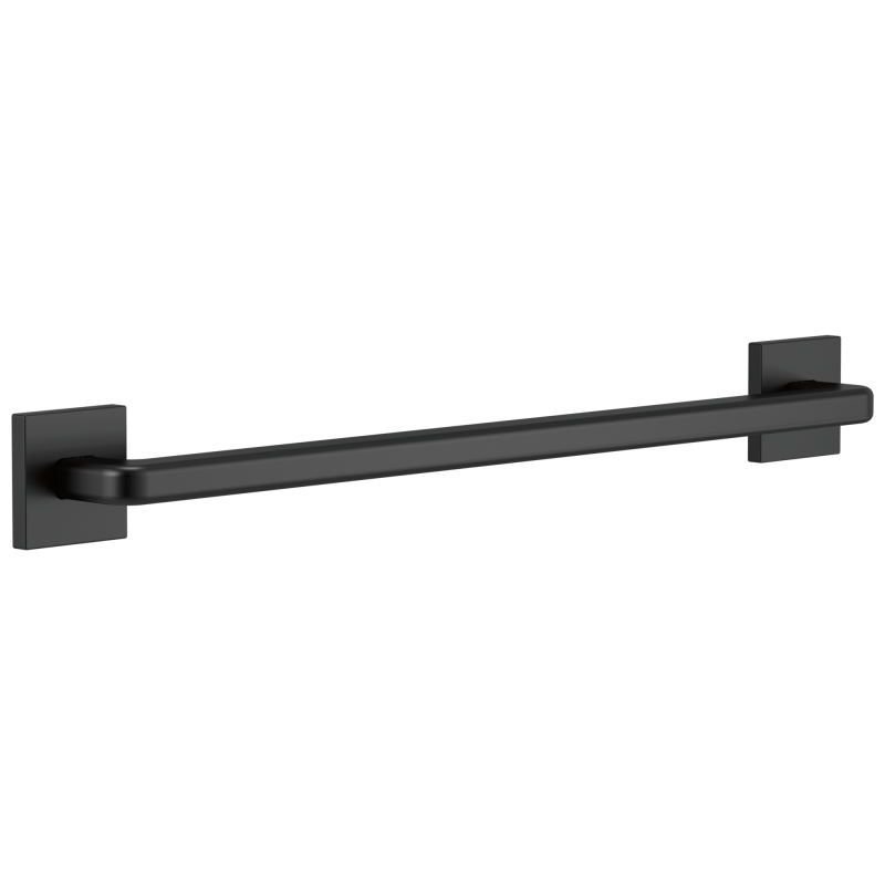 DELTA BathSafety Angular Modern Decorative ADA Grab Bar - 24" — Matte Black