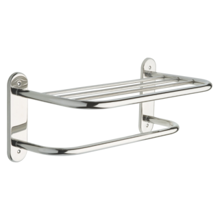 DELTA 18" Metal Towel Shelf with One Bar, Exposed Mounting — Chrome