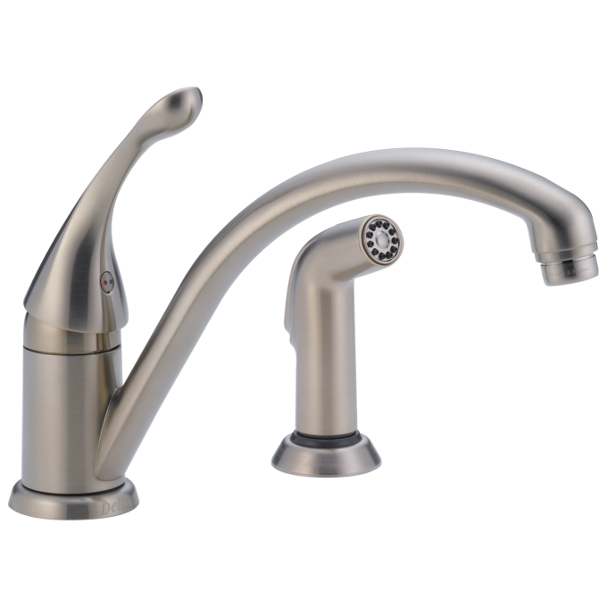 DELTA Collins Single Handle Kitchen Faucet with Spray — Stainless