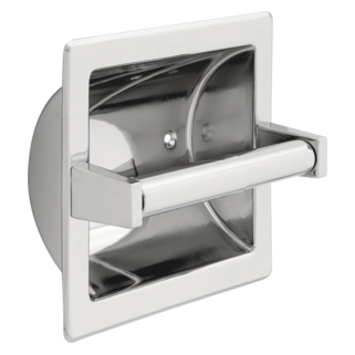 DELTA Brass Recessed Paper Holder with Brass Roller — Chrome
