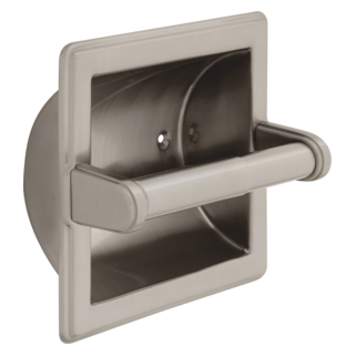 DELTA Brass Recessed Paper Holder with Brass Roller — Satin Nickel