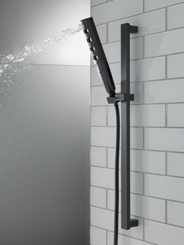 DELTA Universal Showering Components H2OKINETIC Hand Shower 1.75 GPM w/Slide Bar 4S — Matte Black