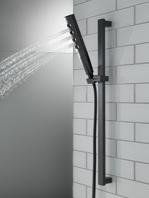 DELTA Universal Showering Components H2OKINETIC Hand Shower 1.75 GPM w/Slide Bar 4S — Matte Black