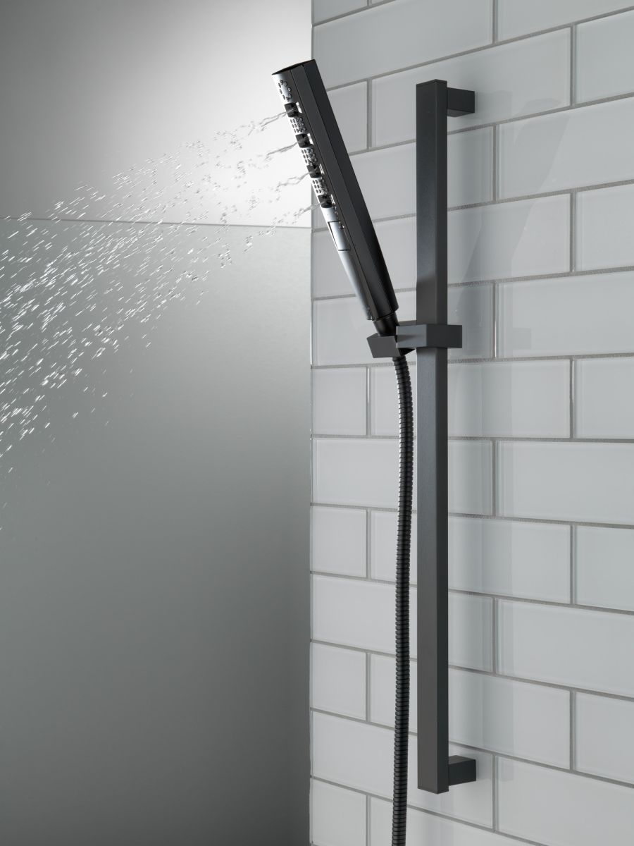 DELTA Universal Showering Components H2OKINETIC Hand Shower 1.75 GPM w/Slide Bar 4S — Matte Black