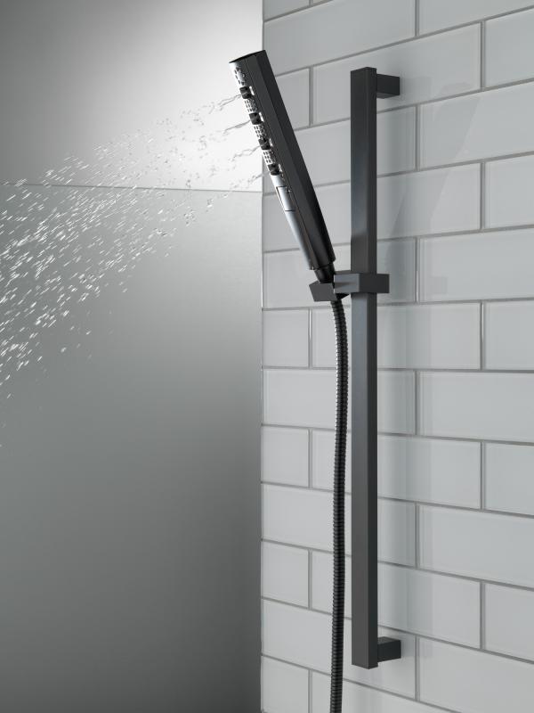 DELTA Universal Showering Components H2OKINETIC Hand Shower 1.75 GPM w/Slide Bar 4S — Matte Black